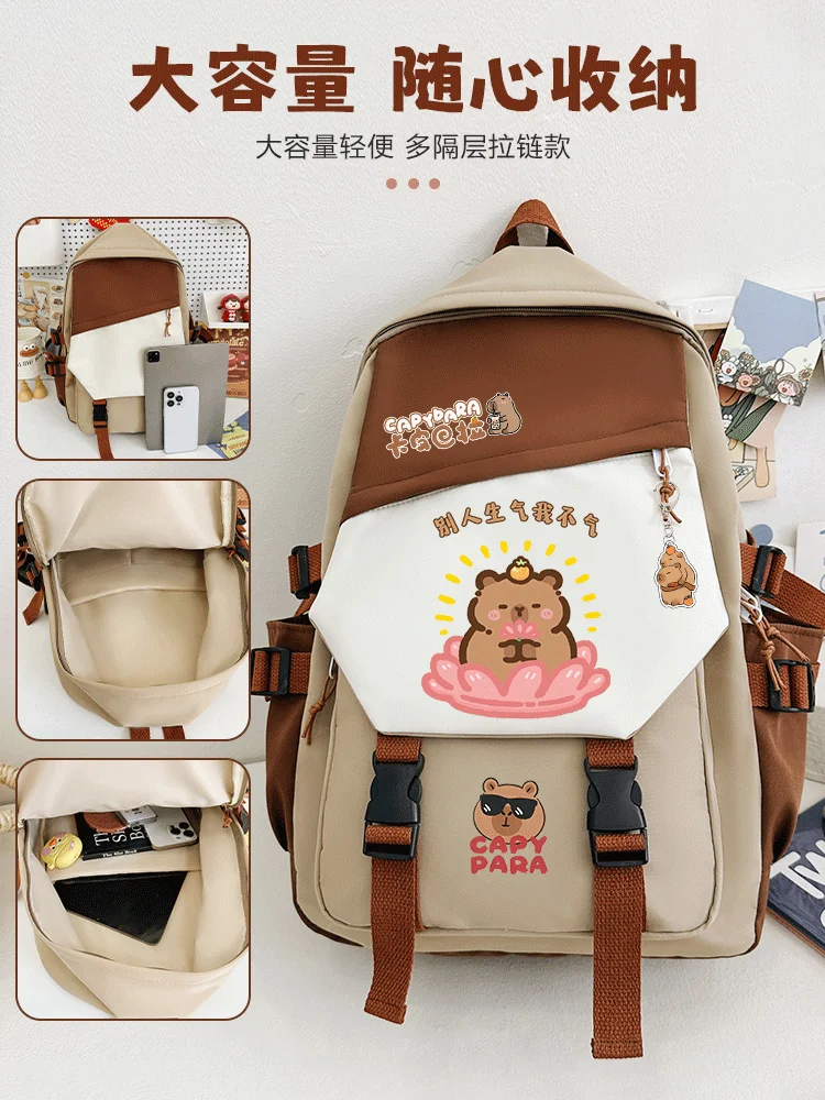 Kapibara school bag high-capacity primary school students junior high school girls good-looking teenagers backpack