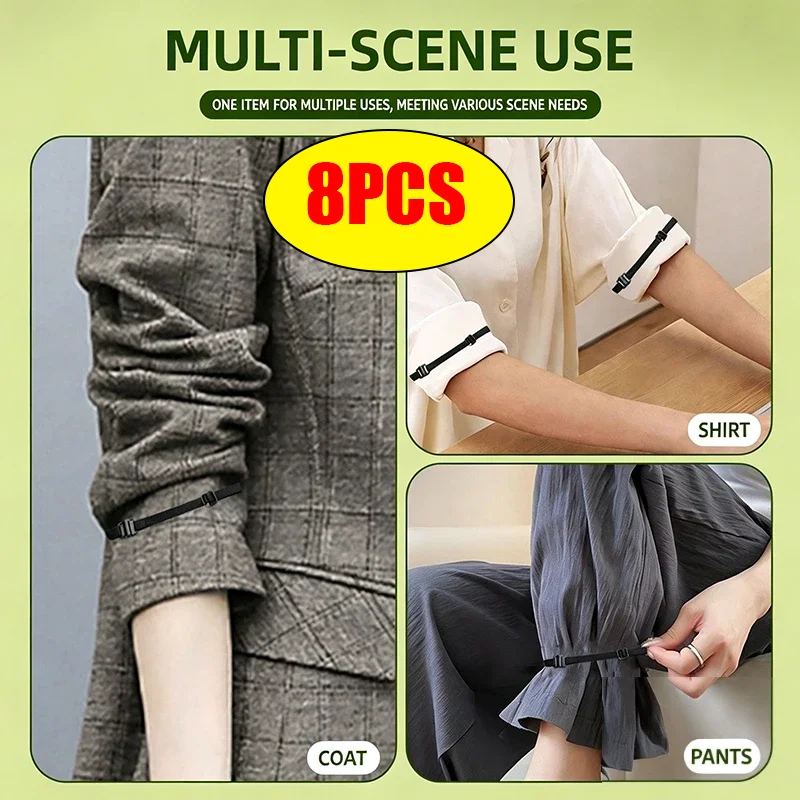 Invisible Leg Shortening Straps,Adjustable No-Sew Hidden Non-slip Pants Edge Bands, Anti-drag Pants Hem Fixing Device-2/4Pcs