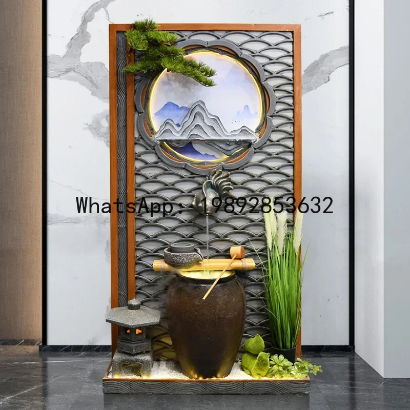 BJ-16  Rockery Water Fountain Fish Pond Screen Ornament Hotel Front Desk Decoration Outdoor Water Feature