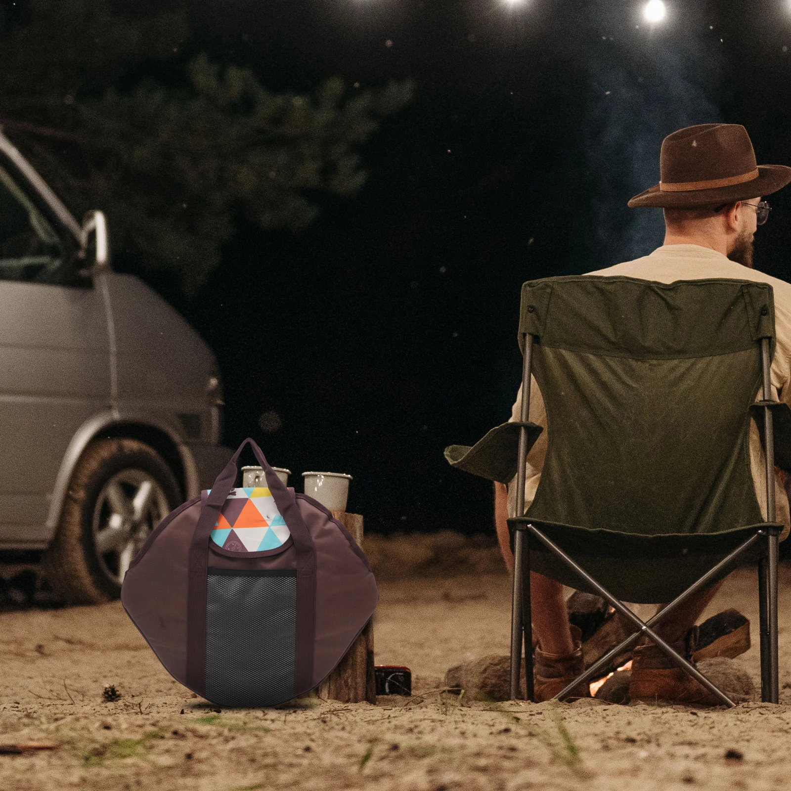 

1pc Cast Iron Pot Storage Bag Oxford Cloth Waterproof Portable Camping Cookware Travel Pouch Foldable Kitchen Utensils