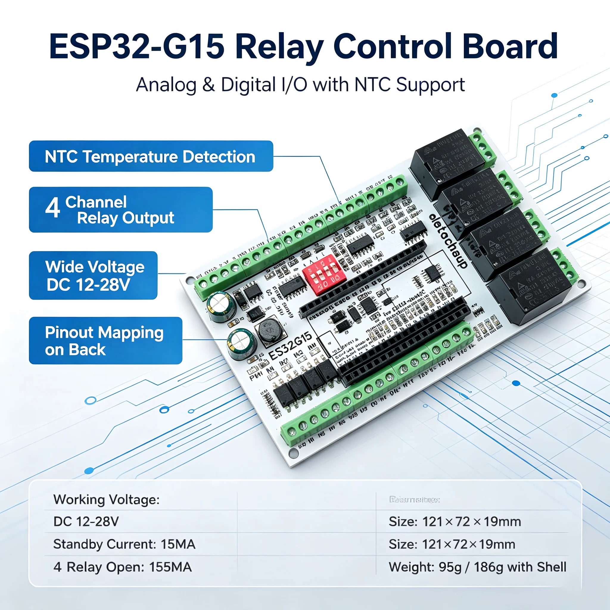 ESP32-S3 Industrial IoT Controller RS485/Ethernet/Wi-Fi Modbus Gateway with High Precision ADC/DAC for PLC Automation & Smart