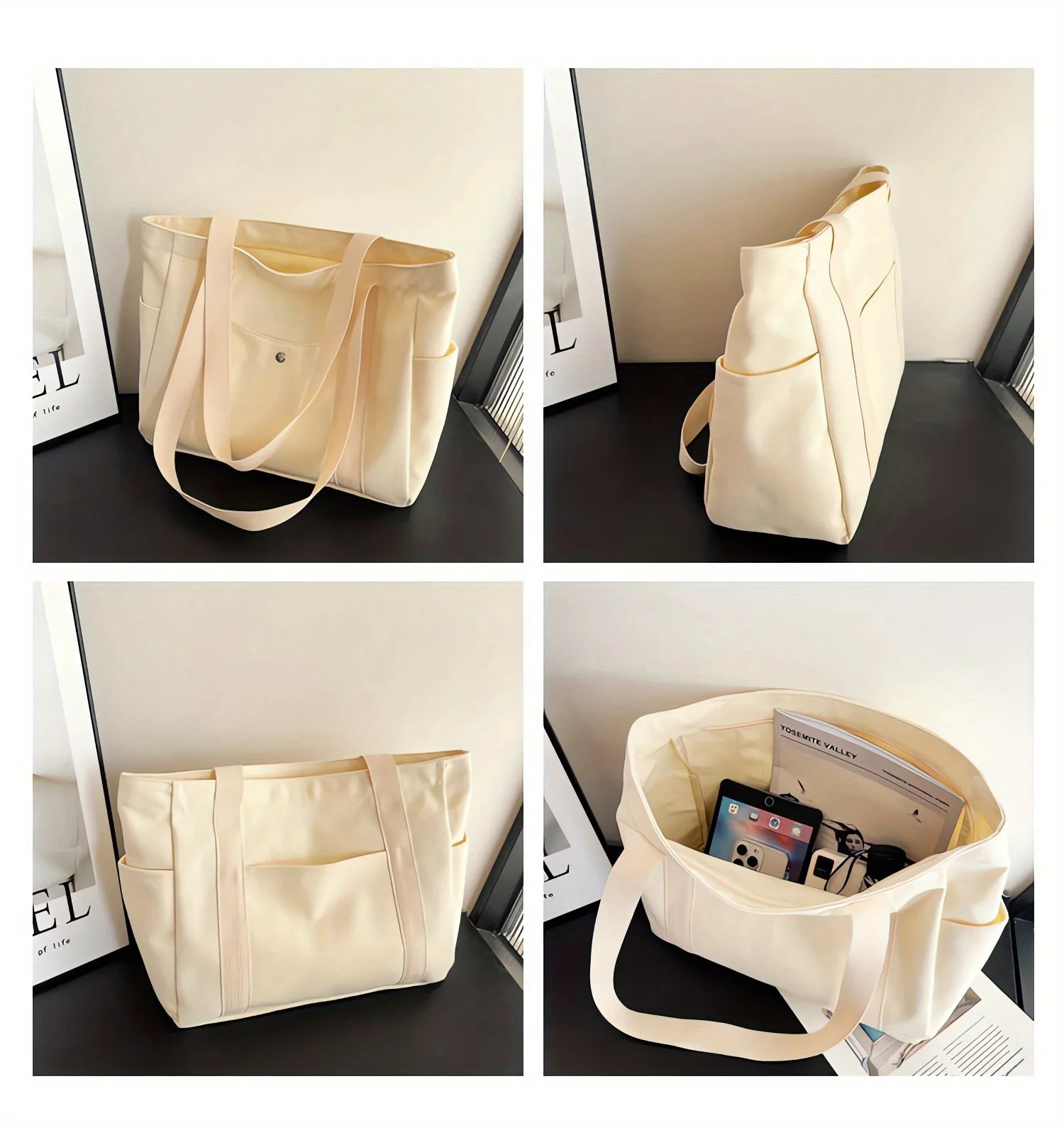 Dance-Inspired Printed Fashion Tote Bag, Large Capacity Multi-Pocket Work and Commuting Handbag view 2