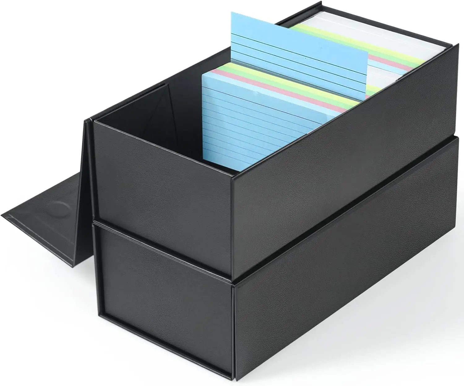 

3x5 Index Card Holder, Holds 1200 Cards, 2 Pack Black