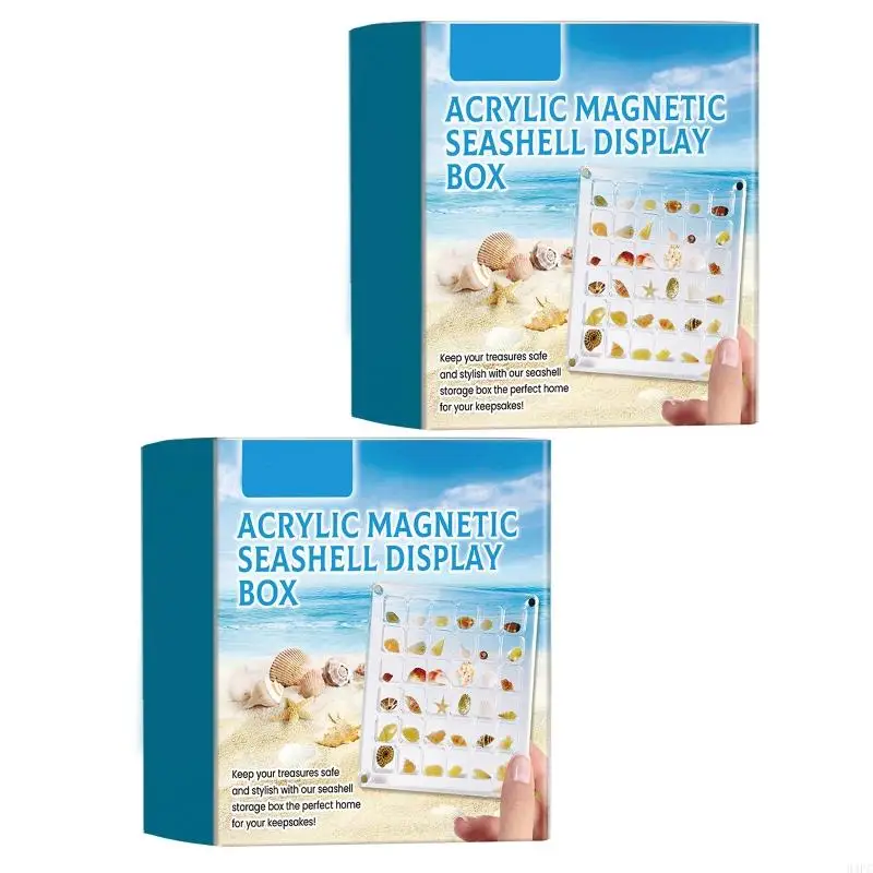 94PC Acrylic Shells Display Case Dustproof Moisture Proof Seashells Holder for Collectors Seashells Presentation Box