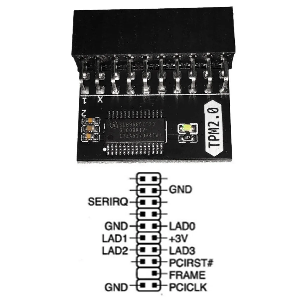 LPC 20pin Encryption Security Module Board Remote Control TPM2.0 LPC 20 Pin Motherboards Card for ASUS MSI ASROCK