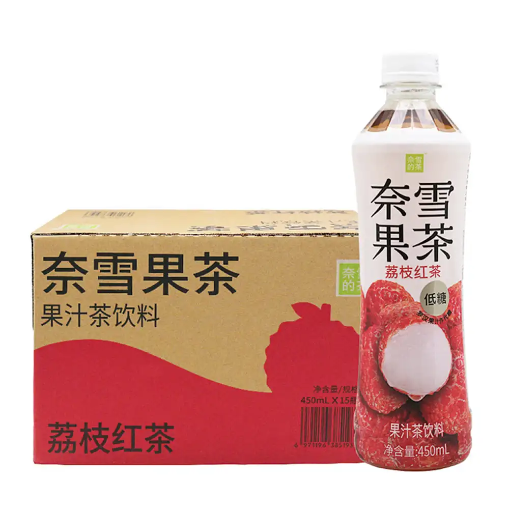 Té Negro Nayuki Lychee, bajo en azúcar, 450ml x 15