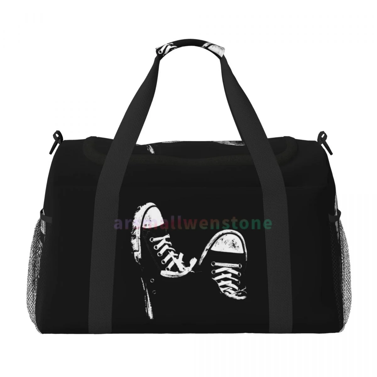 أحذية التزلج المطبوعة حقائب السفر القماش الخشن الرياضة الصالة الرياضية اليوغا حقيبة الأمتعة حقيبة عطلة نهاية الأسبوع شخصية مع حزام الكتف