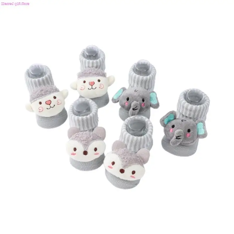 D0JC Anti-slip Toddlers Floor Socks Breathable Infant Knitted Sock for First Walking