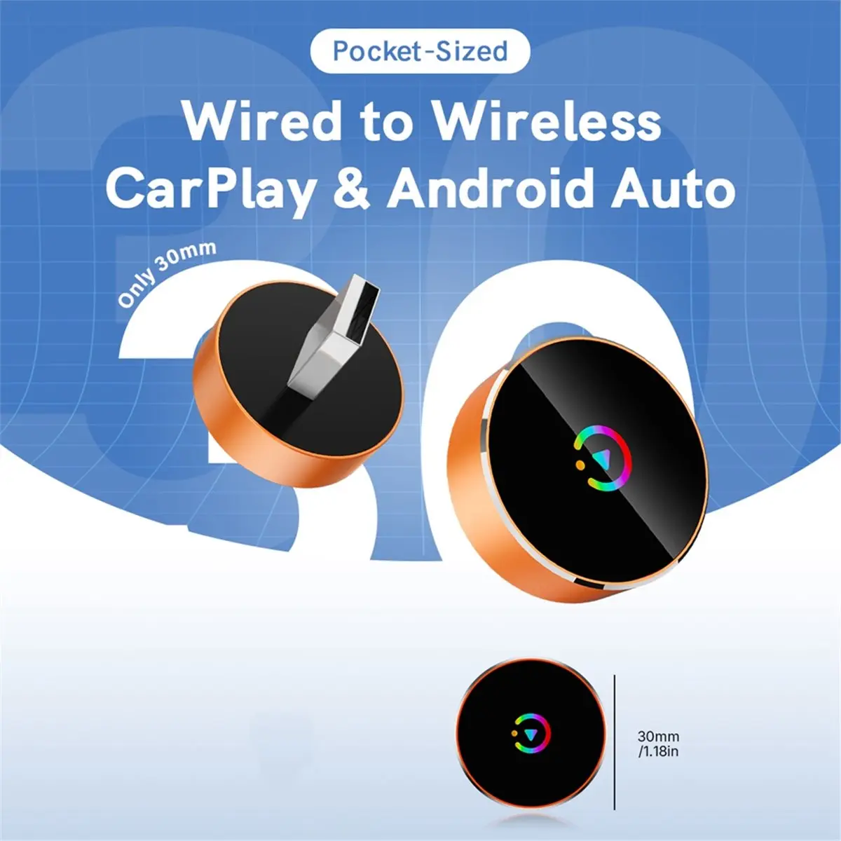 Y816A*☀▃4in1 Wireless CarPlay Adapter AI Box Airplay/Miracast/Android Auto/Carplay Smart USB Dongle Wireless Car Systems