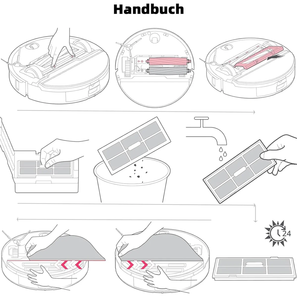 For Q8 Max, Q8Max+, Q8 Plus,Hepa Filter Robot Vacuum Cleaner Parts Main Side Brush Mop Cloth