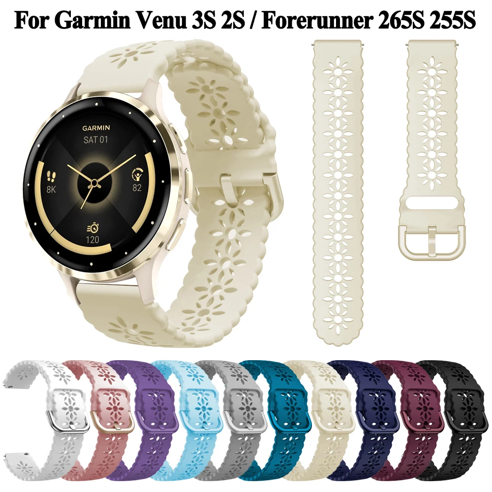 Correa de reloj Universal de 18mm para Garmin Venu 3s 2s Forerunner 265s 255s Vivoactive 4s Vivomove 3s, repuesto de pulsera