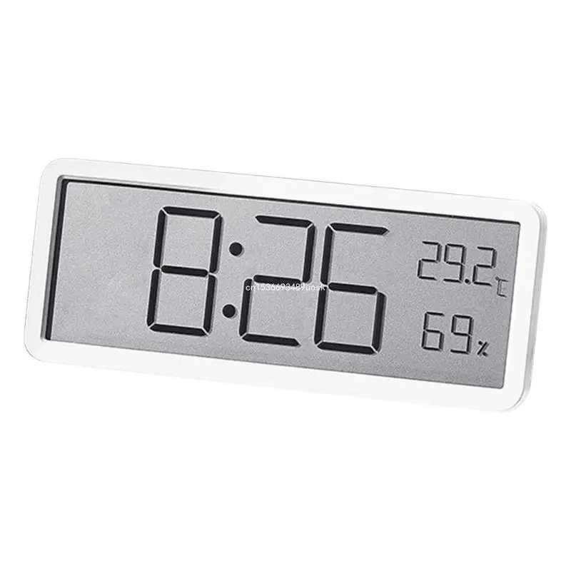 Contemporary Digital Wall Clock with Temperature, Date and Auto DST for Home Or Office