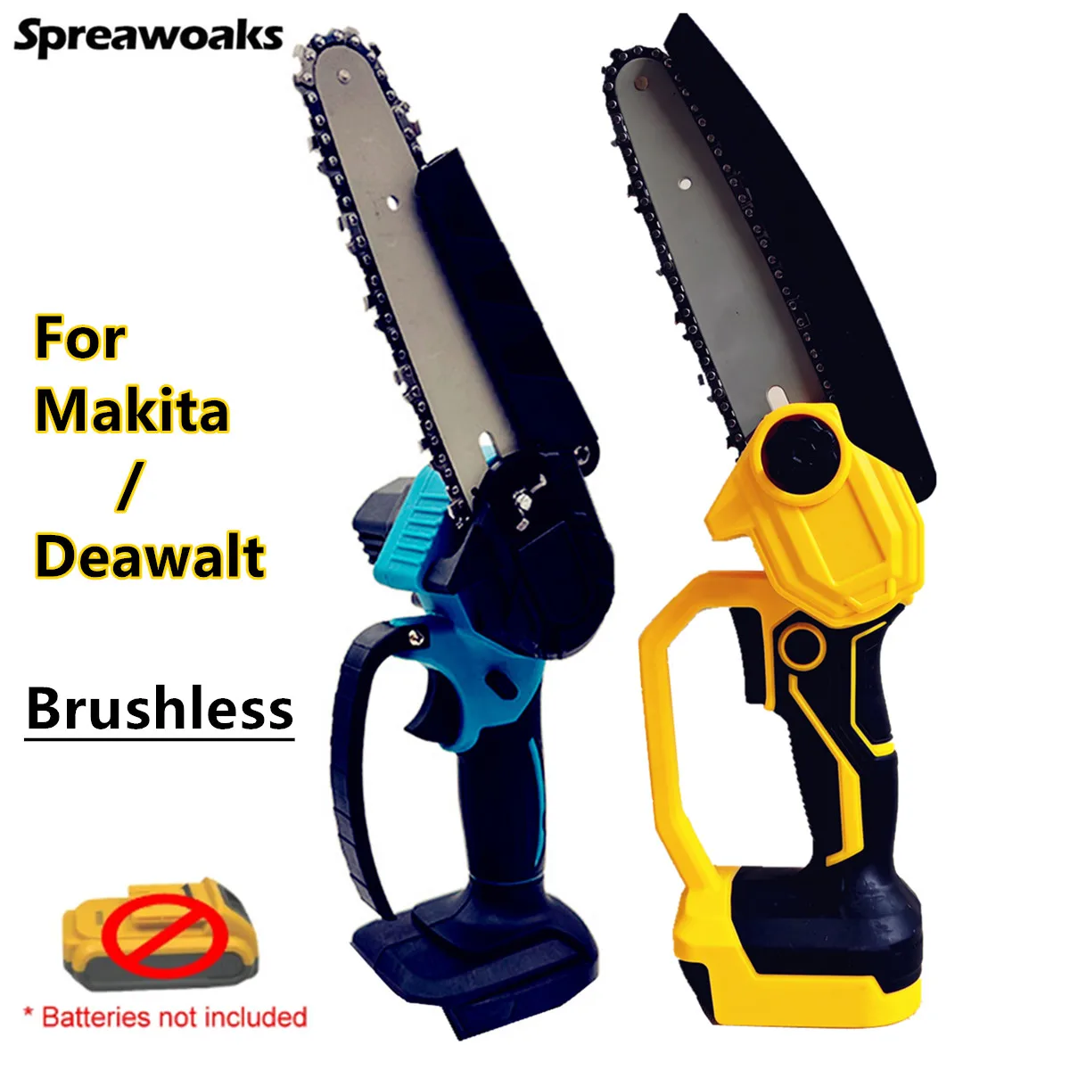 Motosserra Elétrica Brushless para Dewalt e Makita 18v Bateria 20v Serra Elétrica sem Fio Carpintaria Poda de Jardim Ferramentas Elétricas