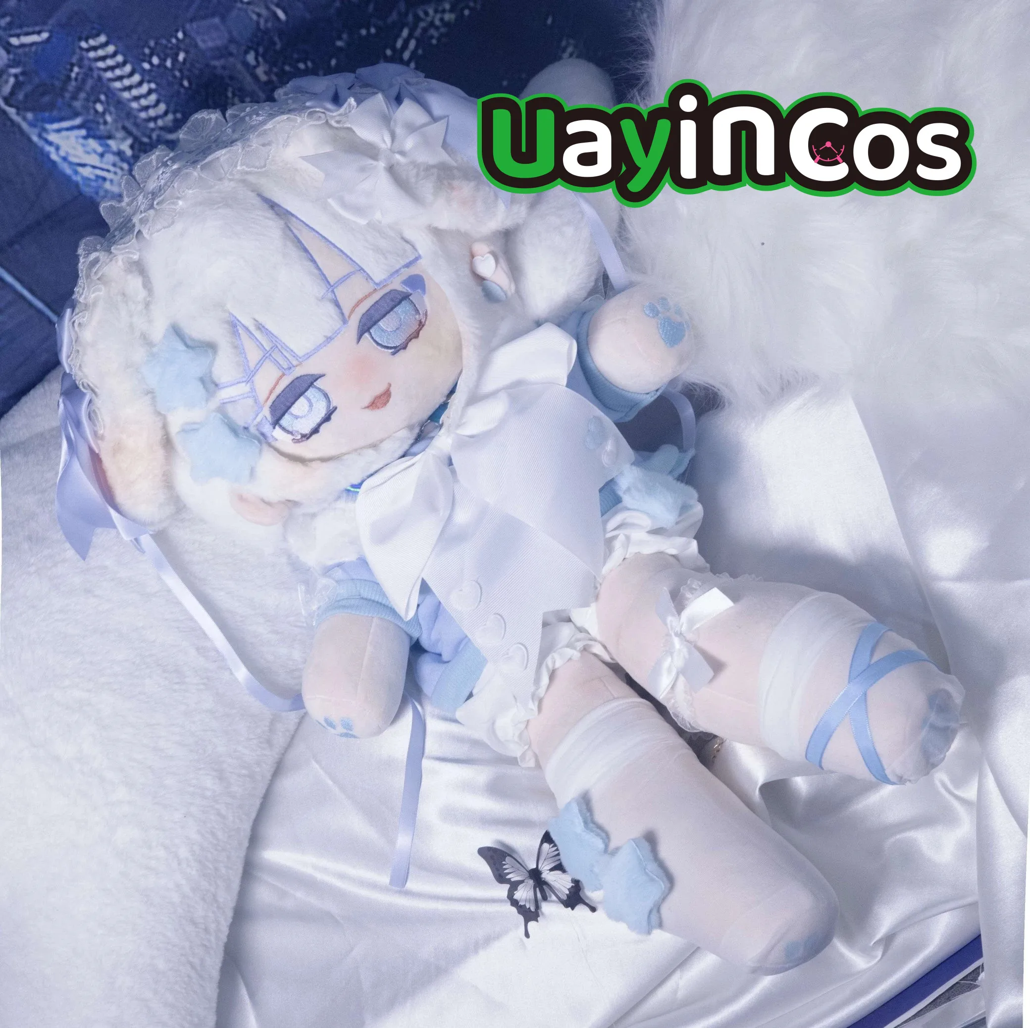 

60cm Anime Ame yu Blue Elf Ear Angel Princess Monster Stuffed Long legs Plushies Plush Cotton Doll Body Toy For Kids Gifts