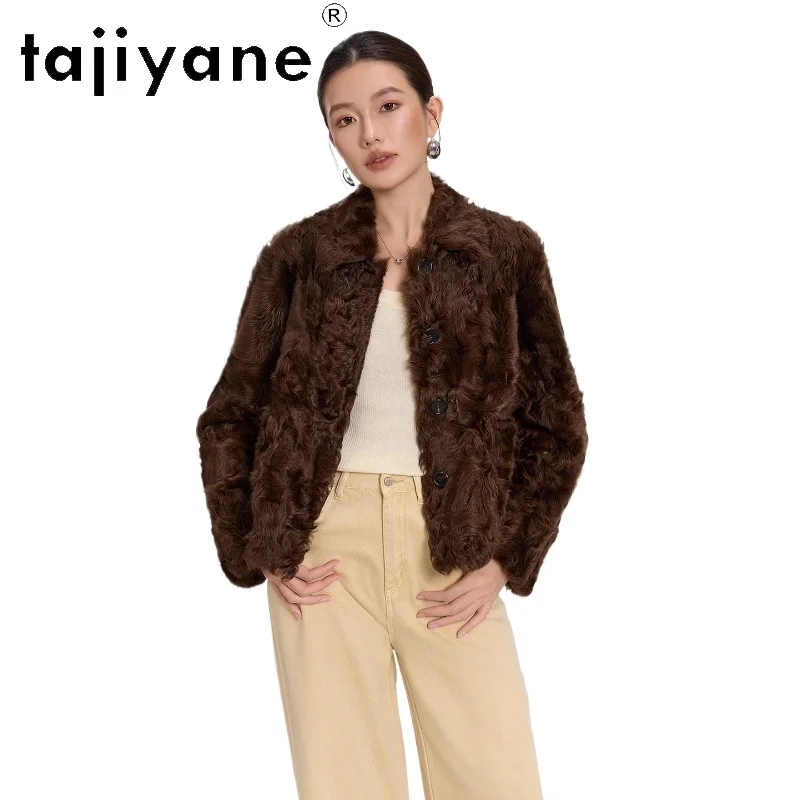 

TAJIYANE Natural Xiaohu Wool Sheepskin Fur Coat for Women Chic Short Real Fur Outerwears Warm Coats 2025 New Woman Clothing шуба