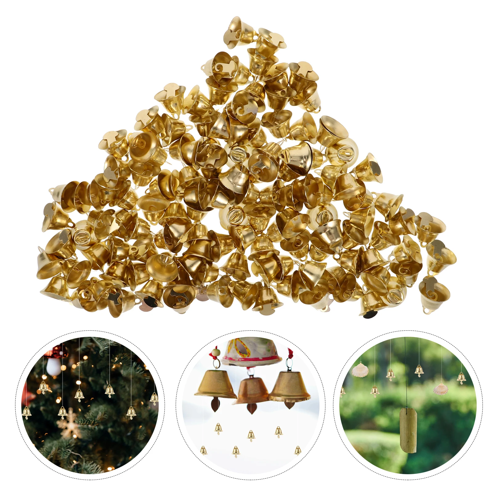 

120 Pcs Jingle Bells Decoration Gold Christmas Tree Decorations Goldene Glocken