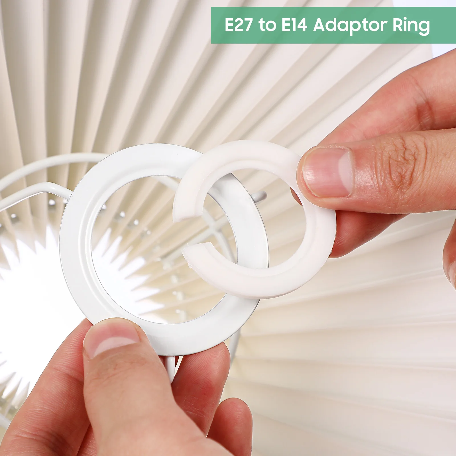 

20Pcs Plastic Lampshade Ring Adapter E27 to E14 Converter Fits Desk Mirror Wall Lamps Lampshade Adapter