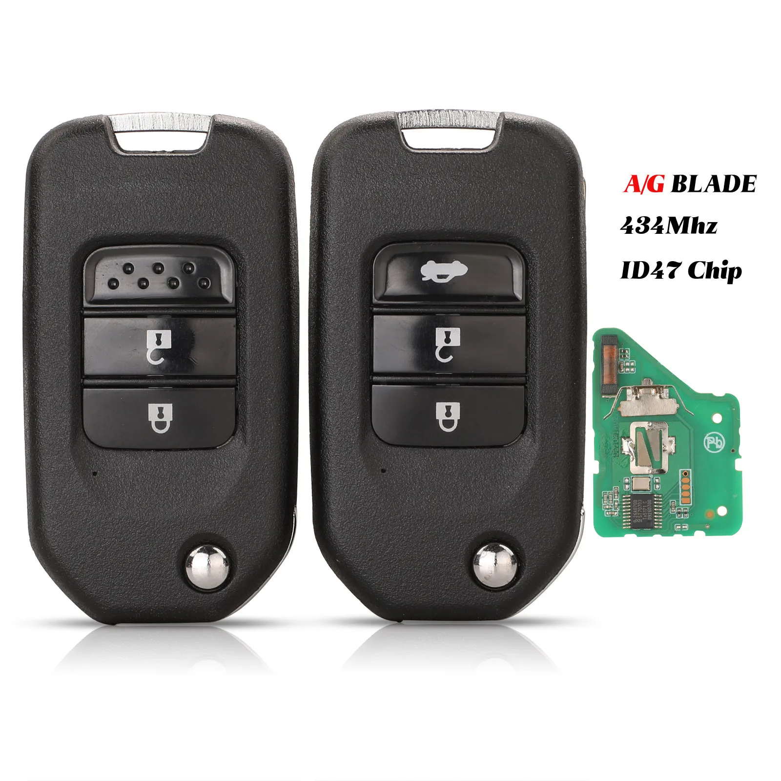 jingyuqin HLIK6-3T TWB1G721 Remote Key 434Mhz ID47 Chip For Honda Civic Accord City CR-V Jazz XR-V Vezel HR-V FRV A/G Blade 2/3B