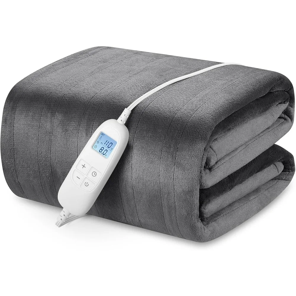 

Electric Heated Blanket 84 x 90 Queen Size with 6 Levels & 8h Auto Off, Ultra Soft Flannel Full Body Heating Blanket, Machine Wa