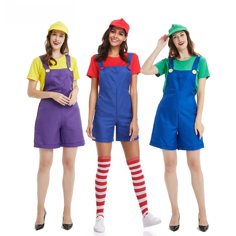 大人用ハロウィンパーティーコスプレマリオロールプレイング漫画ゲームユニフォームルイコスチュームパーティー用品ポリエステル繊維00%