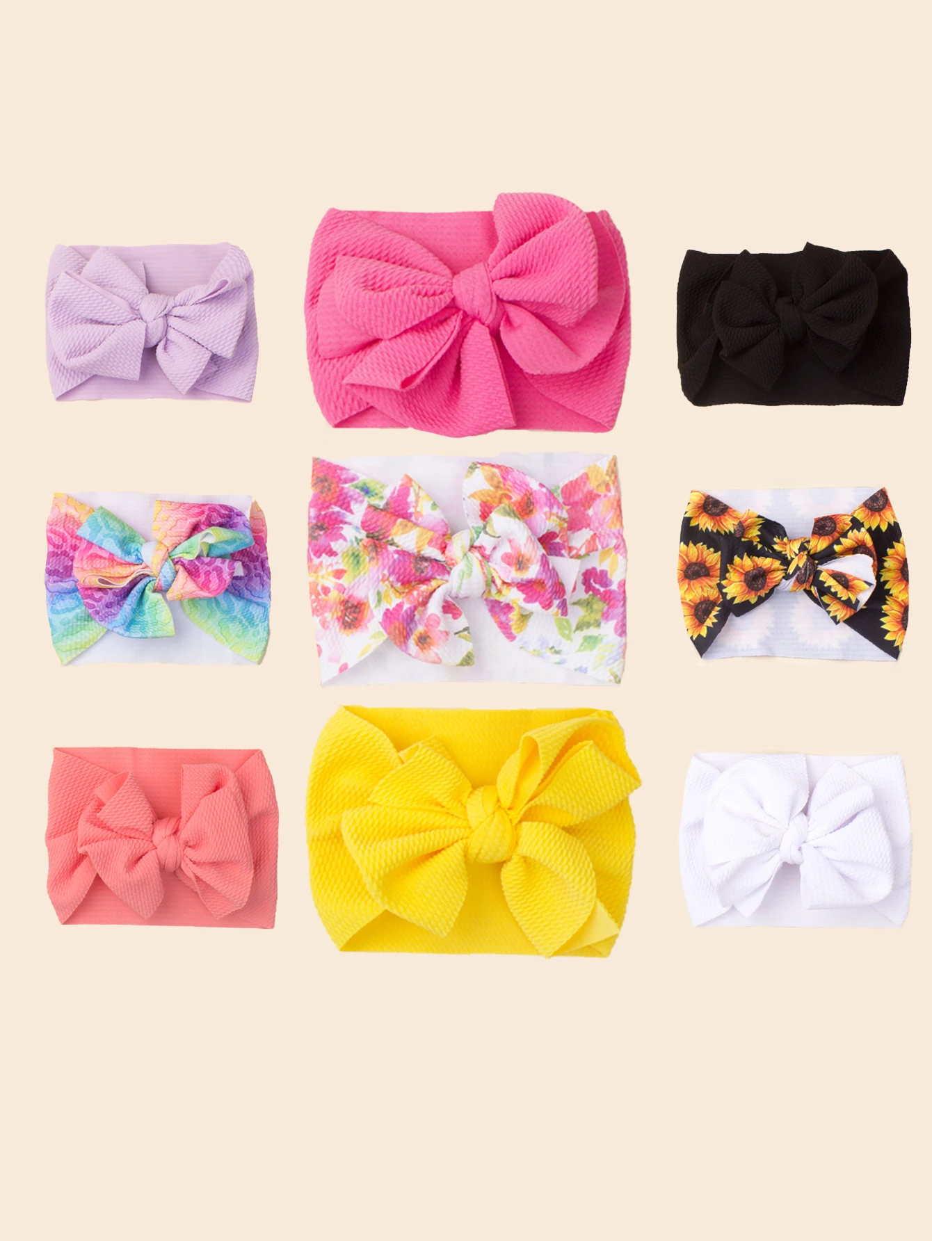 3pcs candy color & Flora baby headwear baby headbands bowknot soft hair accessories cute fashion colorful children headwear