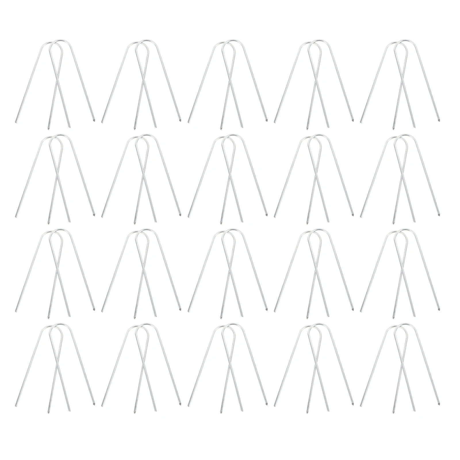 

50 pcs Galvanized Steel Wire Anchor U Shaped Ground Stakes Garden Staples Plaster Nails Safe Sturdy Plants Tent Canopies Tarps