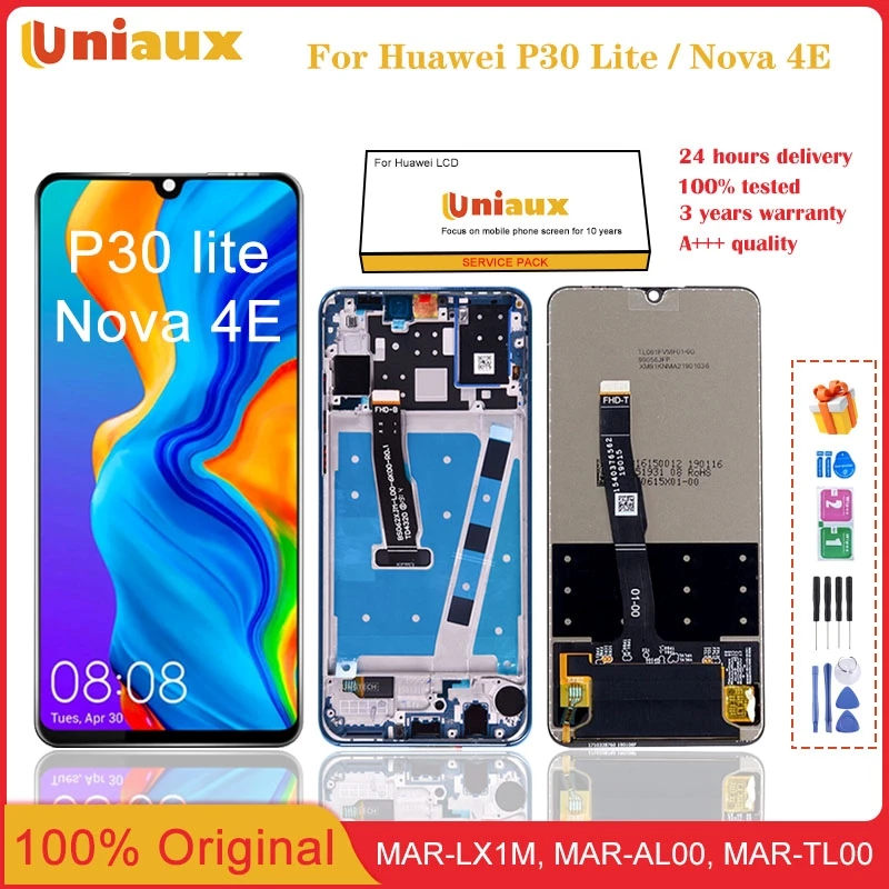 

6.15" For Huawei P30 Lite LCD Original MAR-LX1M LX1A LX2 L21MEA LX3A Display 10 Touch Screen For Huawei Nova 4e LCD Replacement