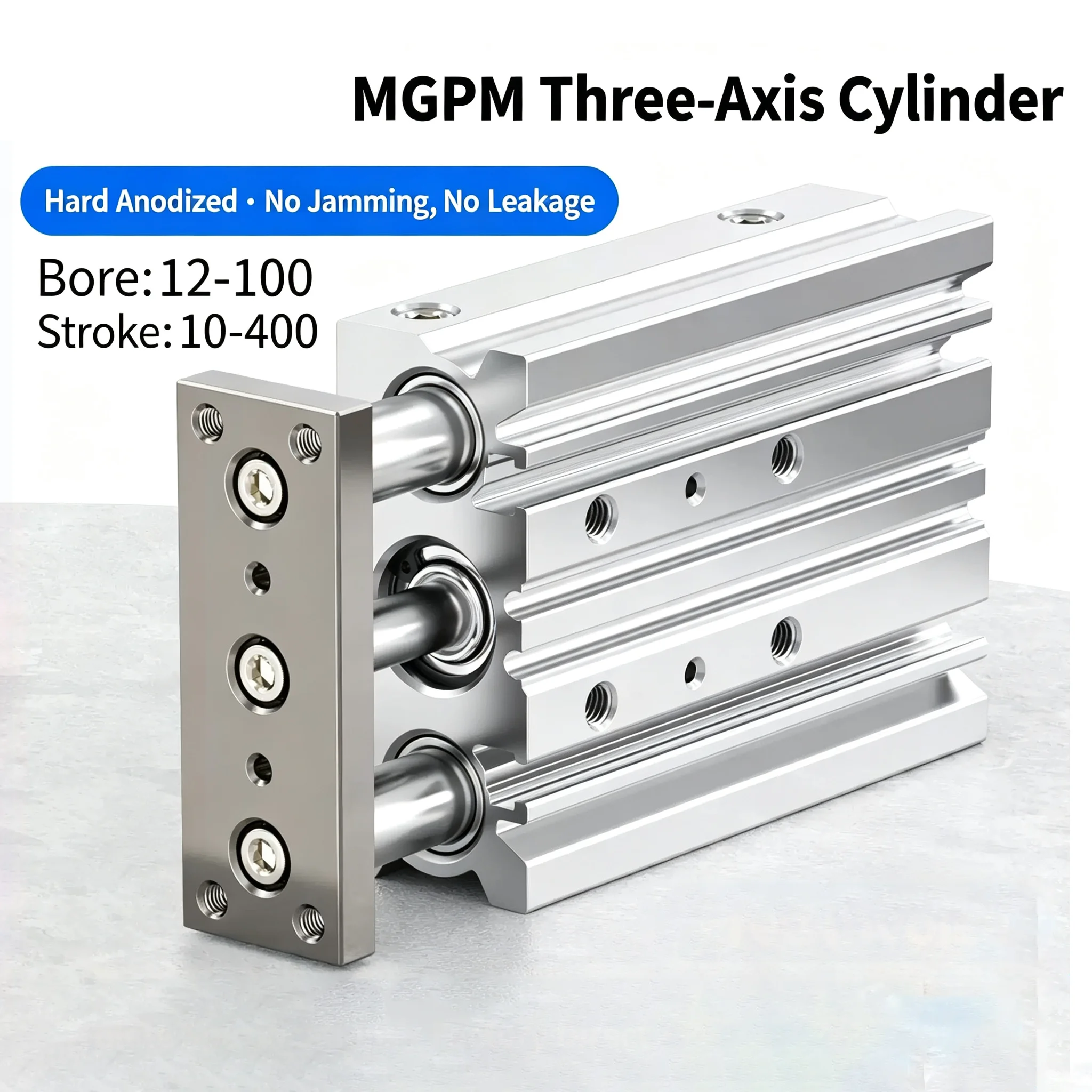 Stroke 50/75/100/125/150/200mm Three Rod Pneumatic Compact Guide Air Cylinder MGPM32 MGPM40 MGPM50 MGPM63 MGPM80 MGPM100