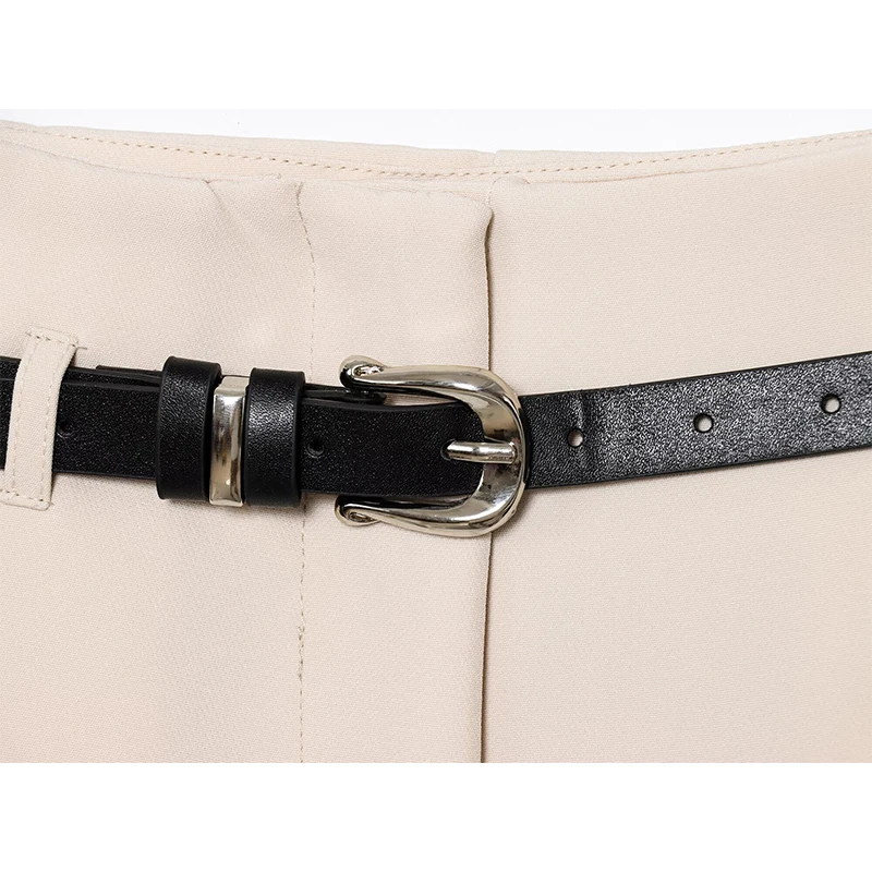 Pantalon femme mode avec ceinture taille haute pantalon bureau femmes pantalon droit femme pantalon élégant