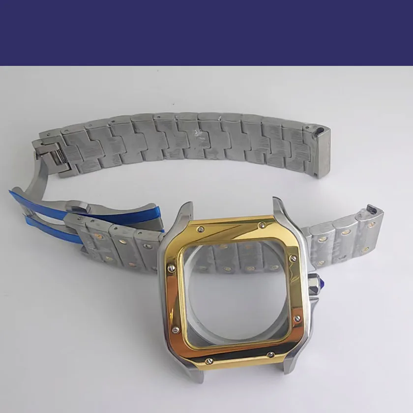 38 مللي متر مربع حالة الفضة حزام الفولاذ المقاوم للصدأ لإصلاح أجزاء وملحقات التجميع لساعات الحركة الأوتوماتيكية NH34 NH35