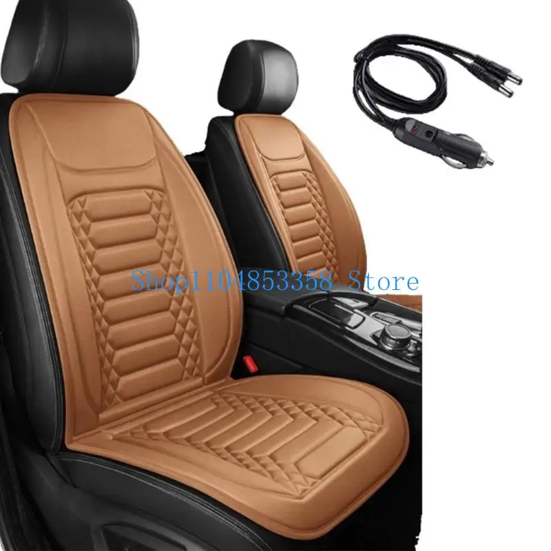 652F Cozy Heated Car Cushion Premium Reinforced Safety Wiring System Adjustable For Sedans SUVs Trucks Winter Accessory