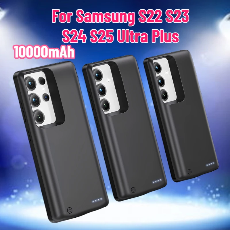 

10000mAh Wireless Battery Charger Case for Samsung S22 S23 S24 S25 Ultra Plus Mobile Phone Chargers Power Bank Cover