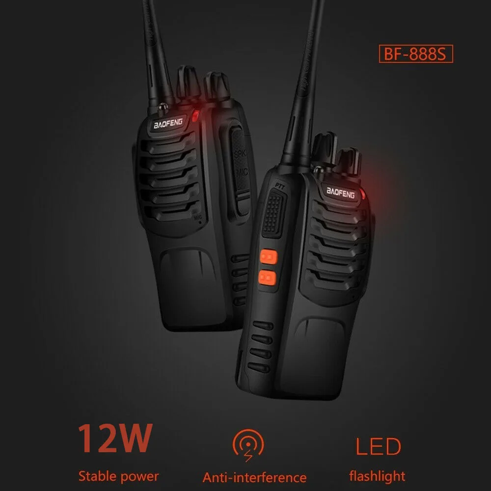 2023 Original 5/12W 2/4PCS Baofeng BF-888S Walkie Talkie UHF 400-470MHz BF 888S Barato Em Dois Sentidos presunto Rádios Transceptor USB Plug