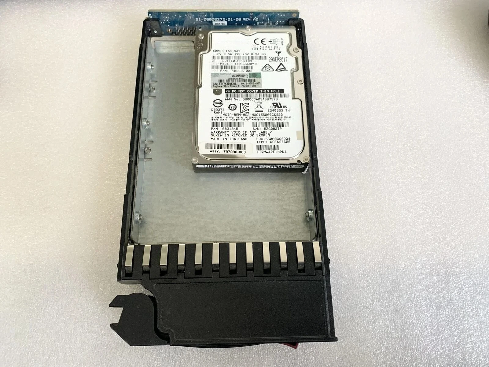 

787656-001 600G 15K SAS 3.5 J9V70A Используемый жесткий диск с разобранным накопителем