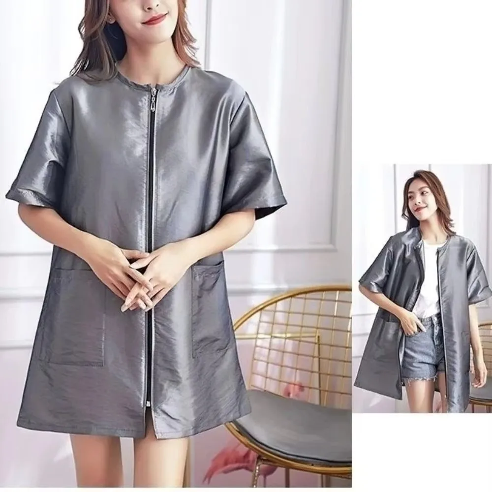 New Short/Long Sleeve Barber Shop Work Clothes Breathable Washable Hairdresser Robe Anti Static Salon Smock Pet Dog Grooming