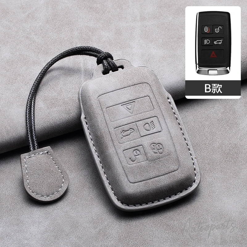 High-end Suede Leather Car Smart Key Case Fob For Jaguar XE XF XJ F PACE E-PACE 2019 Jaguar C-X16 F-TYPE V12 XJL Car Accessories