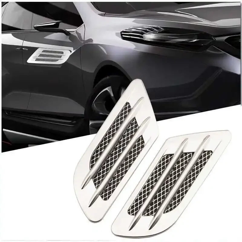 

2Pcs Car Side Air Flow Vent for Fender Hole Cover Intake Grille Duct Decoration ABS Plastic Sticker Car Accessories Exterior
