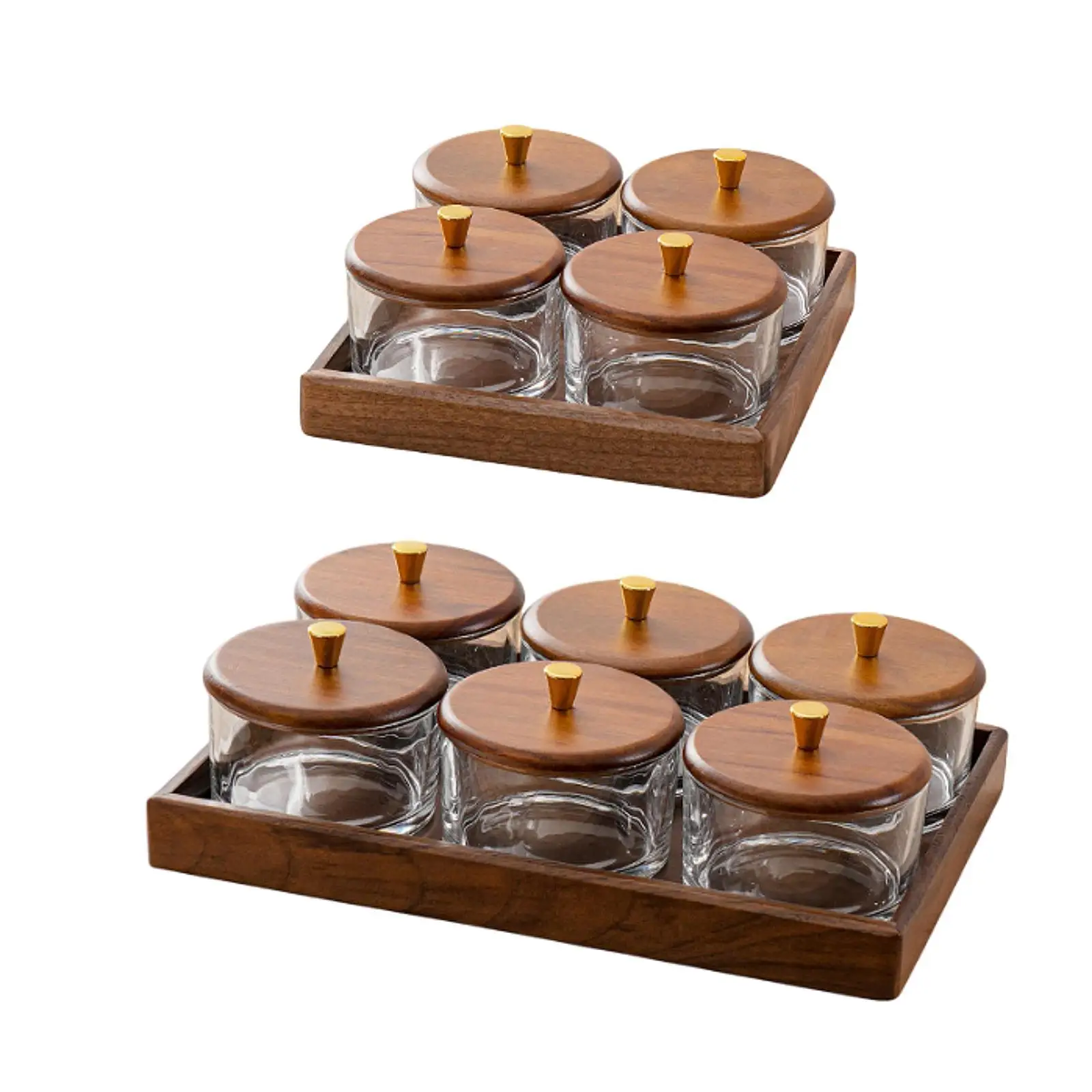 Divided Dried Fruit Tray Set Home Decor Party Supplies Dinnerware with Wooden Lids for Table Parties Bedroom Birthdays Office