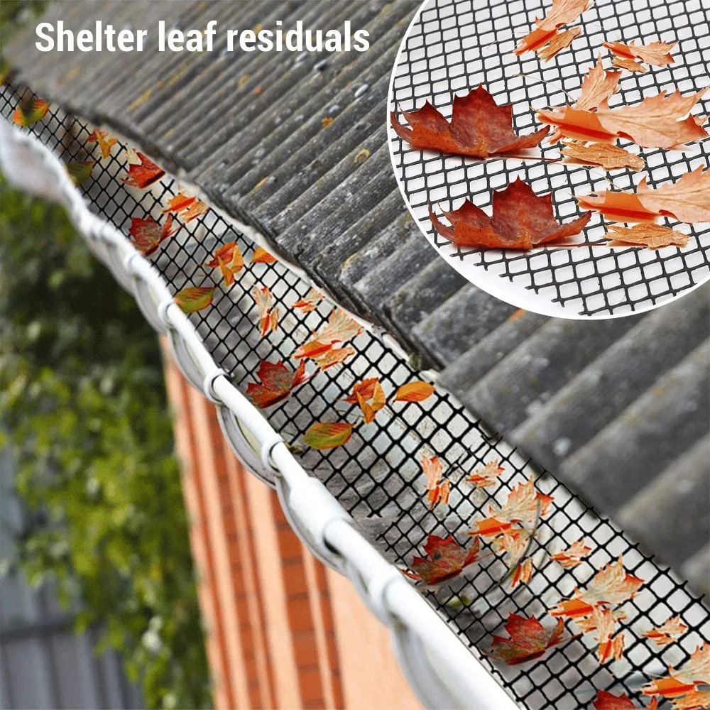 Reusable Debris Filter Gutter Guard Mesh Roll Easy Install Plastic Gutter Leaf Guard Roll Plastic Gutter Guard Netting Outdoor