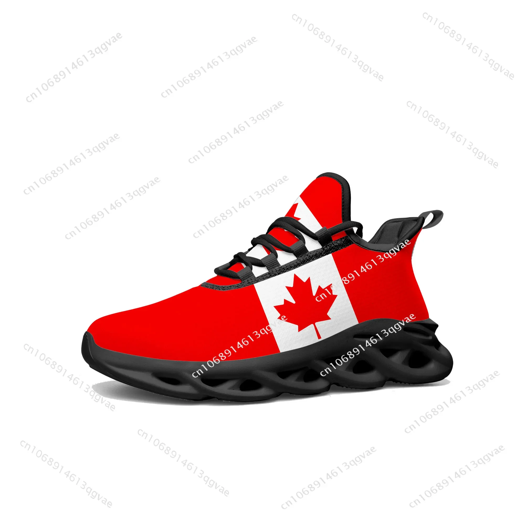 Canadian Flag Flats Sneakers Mens Womens Canada Sports Running High Quality Sneaker Lace Up Mesh Footwear Tailor-made Shoe Black