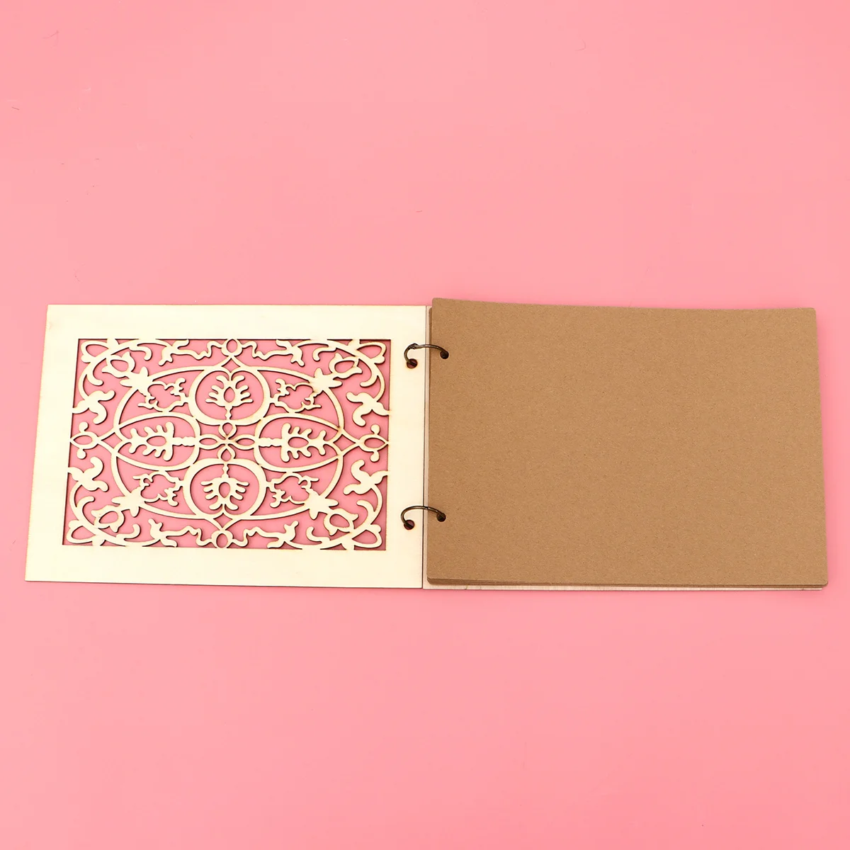 

1Pcs Hollow Wooden Guest Book Carved Cover Wedding Sign-in Notebook Stylish Attendance Record for Wedding Guest Book