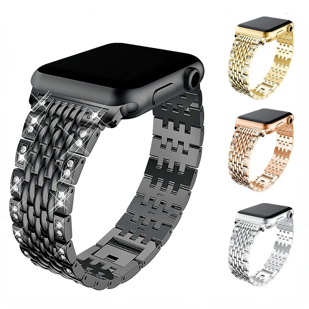 Diamond Metal Strap for Apple Watch 49mm 45mm 41mm 44mm 40mm 42 38mm Stainless Steel Bracelet Wristband for Iwatch Ultra 87654SE