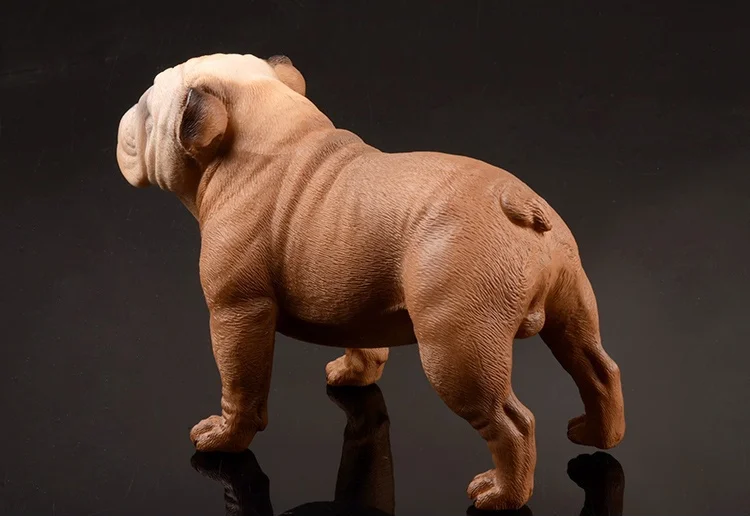 Fashion 1Pcs Beige/Brown British Bulldog Model French English Bulldog Resin Simulation Dog Sculpture Toy for Action Figure