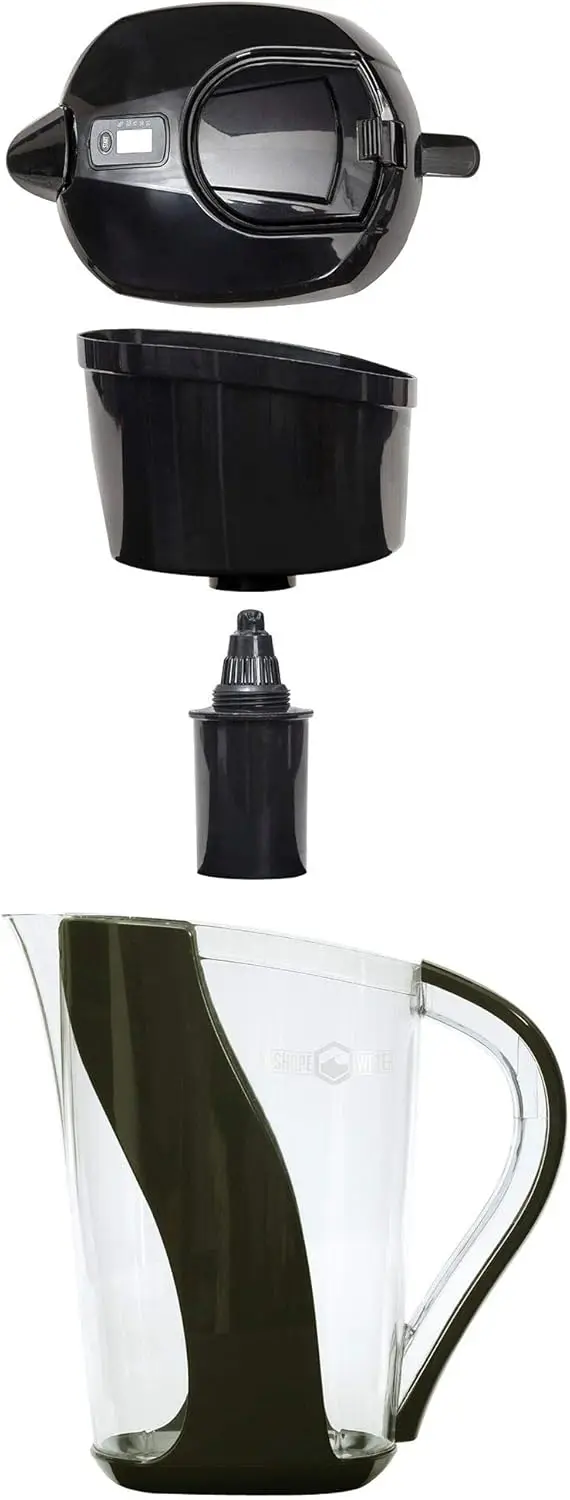 

Кувшин на 10 чашек с 6-ступенчатым фильтром. Удаляет фторид, хлор, свинец и другие летучие органические соединения. увеличивает уровень pH