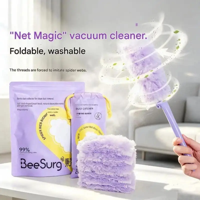 Electrostatic Adsorption Dust Duster Portable Adjustable Extra Long Feather for Car Interior Home Desktop Cleaning Use
