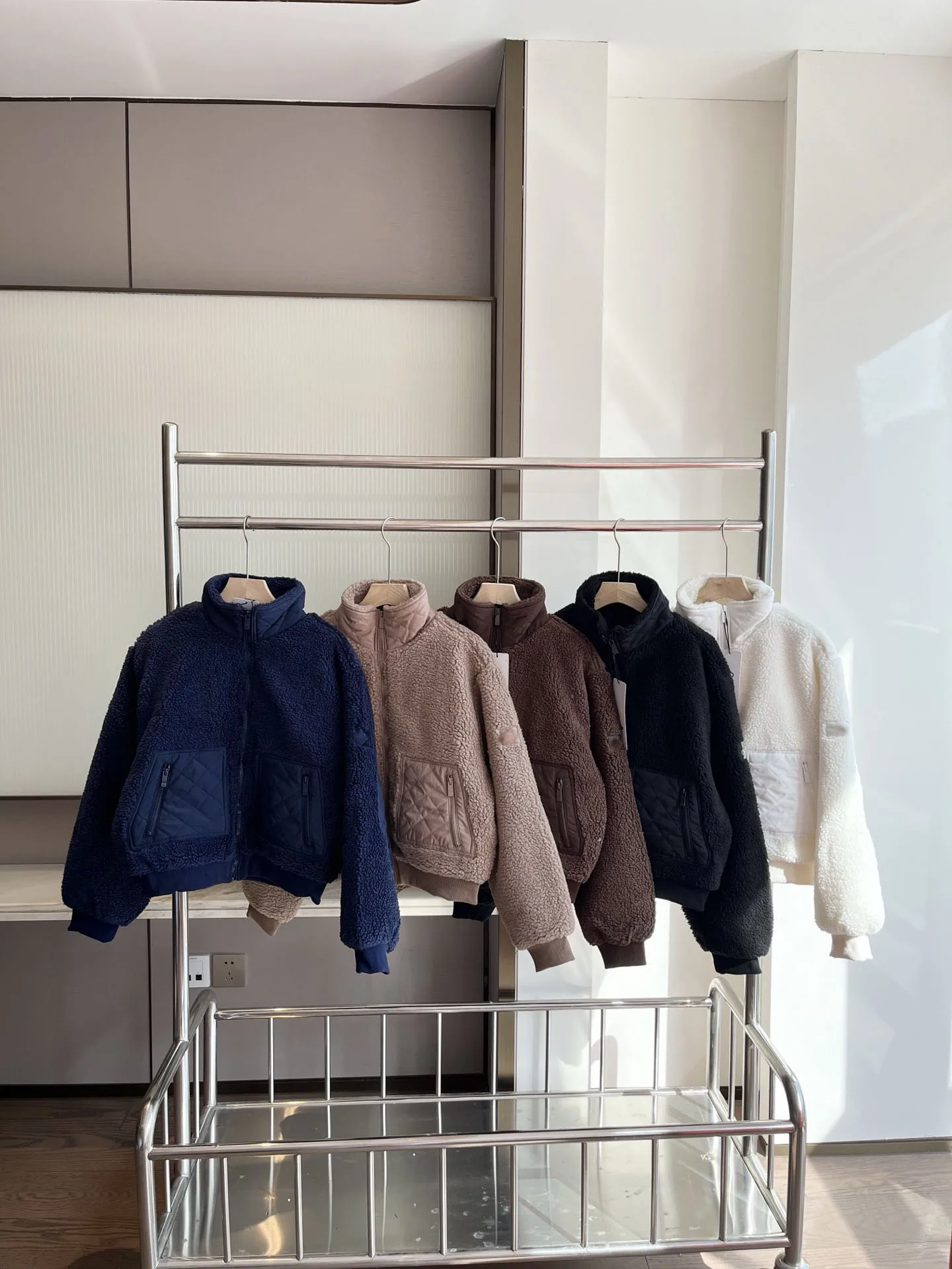 Women's Teddy Lamb Fur Splicing Particle Velvet Jacket Autumn Winter Warm Thickened Short Coat Casual Style Standard Fit