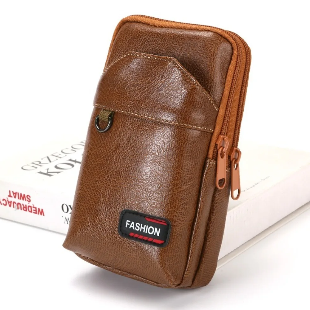 

Новая мужская поясная сумка из искусственной кожи, портативный водонепроницаемый чехол для ключей, повседневная многофункциональная поясная сумка