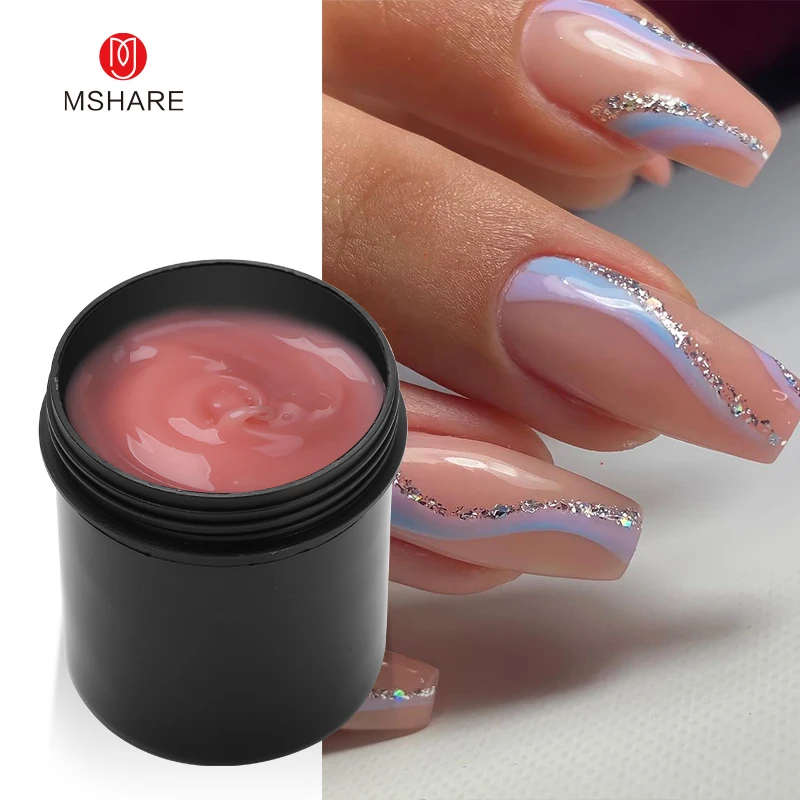 MSHARE 250 g natürliches, nacktes, durchscheinendes, hartes Builder-Gelee-Gel, kein Fluss, Nagelverlängerung, Dehnung, Konstruktion, Reparatur, kaputt