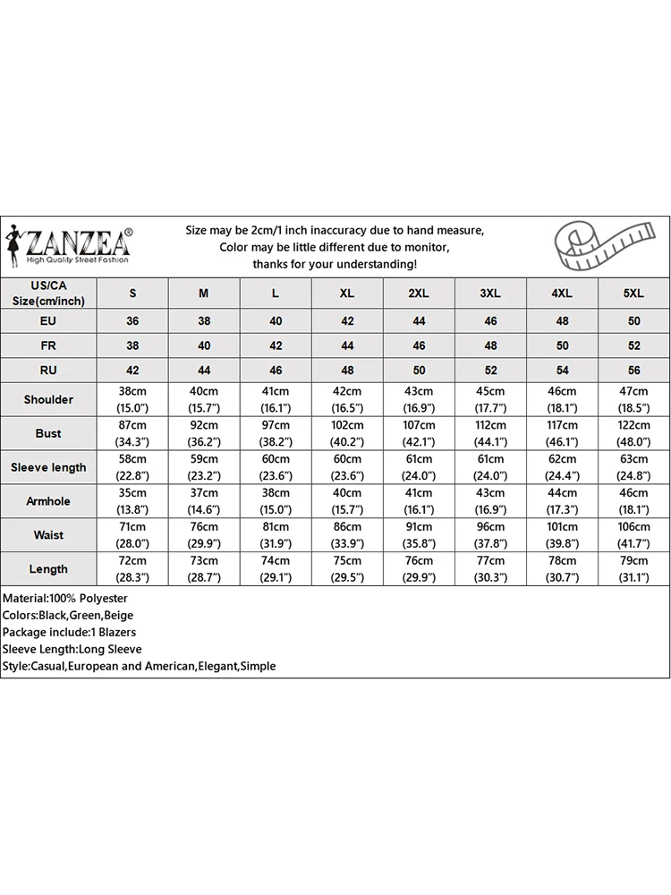 ZANZEA damska 2023 jesienna marynarka z jednolity kolor, długi rękawem sukienka formalna Office = guzik Vestidos elegancka Mini sukienka garnitur