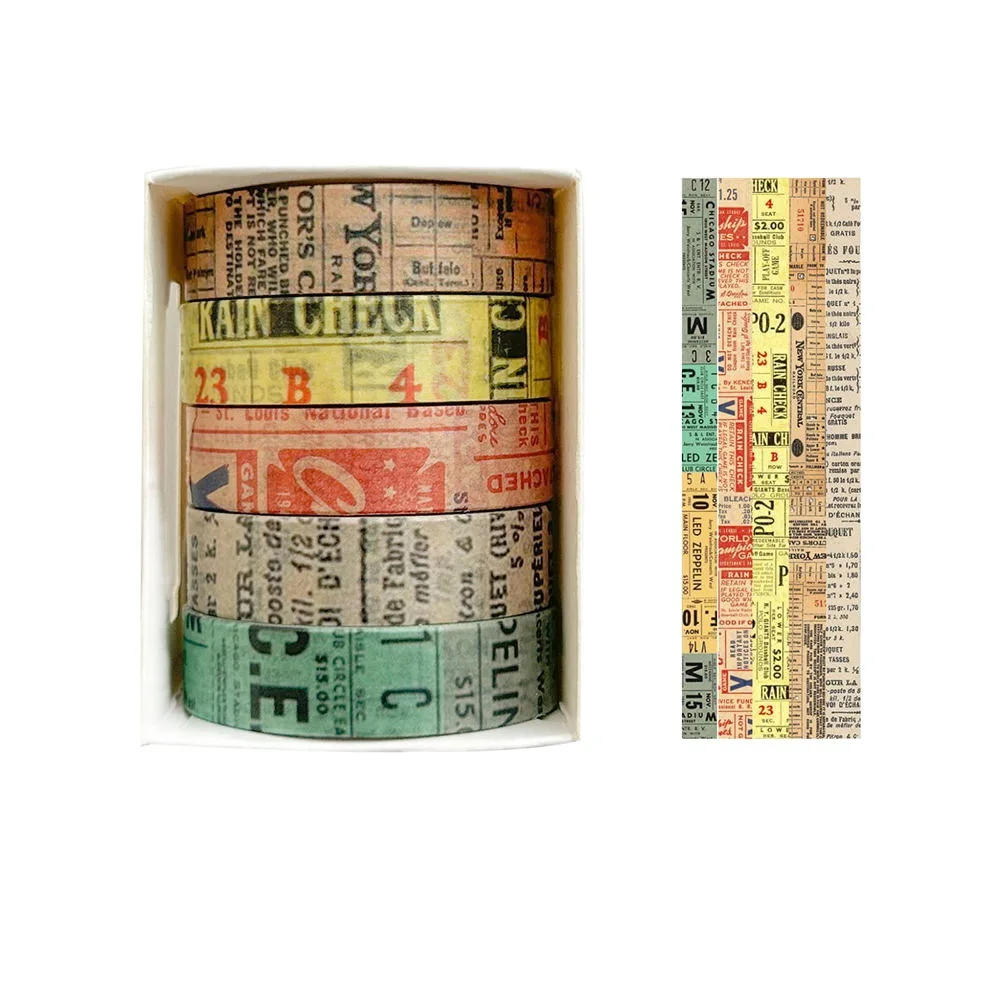 

Shui Hua Nian Washi Tape Set Retro Style Decorative Paper Tape for Card Making Gift Wrapping Crafts